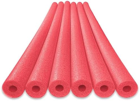 Oodles of Noodles 6 Pack Black Foam Pool Noodles – 48” x 2.5” Hollow Core – Extra Dense, Durable – Made in North America