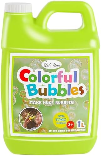 Lulu Home Concentrated Bubble Solution, 1 L/ 33.8 OZ Refill for Bubble Machines, Giant Wands, and Blowers - Up to 2.5 Gallons for Kids' Birthday Parties