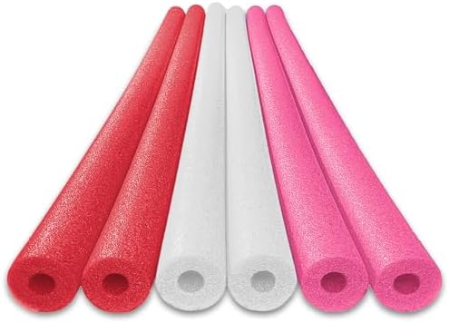 Oodles of Noodles 6 Pack Black Foam Pool Noodles – 48” x 2.5” Hollow Core – Extra Dense, Durable – Made in North America
