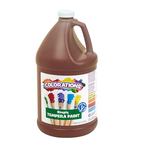 Colorations Paraben-Free Tempera Paint for Kids - 1 Gallon, Vibrant Brown. Non-Toxic and Made in the USA, Classroom Must Haves, Bulk Arts and Crafts Supplies