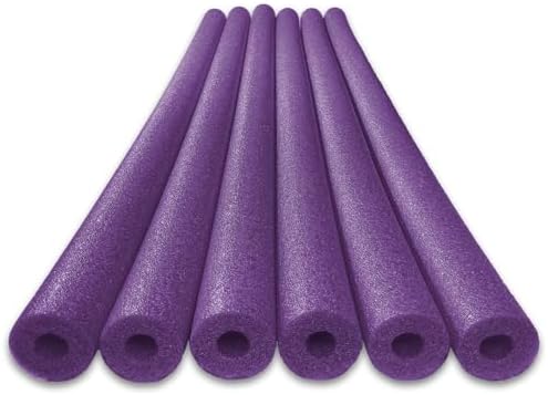 Oodles of Noodles 6 Pack Black Foam Pool Noodles – 48” x 2.5” Hollow Core – Extra Dense, Durable – Made in North America