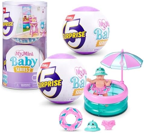 5 Surprise My Mini Baby Series 2 by ZURU, Collectible Mystery Capsule, Toy for Girls, Realistic Miniature Baby, Playset and Accessories (2 Capsules)