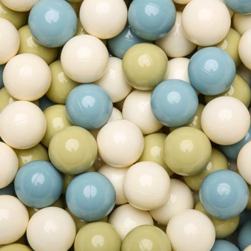 GOGOSO Balls for Ball Pit - Plastic Ball for Toddlers 1-3, Baby Kids Ball Pool Decoration,Creamy Green+Creamy Blue+ Soft White,200pcs