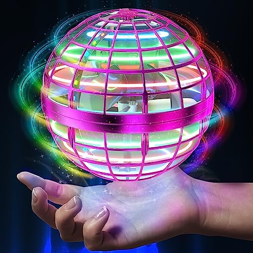 2025 Flying Orb Ball Toy,Cosmic Globe Boomerang Hover Ball Galactic Fidget Spinner, Hand Drone Orbit, Cool Toys Gift for 6 7 8 9 10+ Year Old Boys Girls Teens Outdoor Toys(Pink)