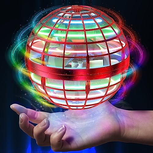 2025 Flying Orb Ball Toy,Cosmic Globe Boomerang Hover Ball Galactic Fidget Spinner, Hand Drone Orbit, Cool Toys Gift for 6 7 8 9 10+ Year Old Boys Girls Teens Outdoor Toys(Red)