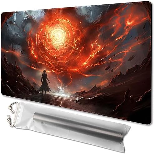 MTG Playmat Size 24x14in Free Storage Bags Non-Slip Backing Printing, Ideal for Card Game Enthusiasts TCG Playmat (No with Zone,Powerful Energy)