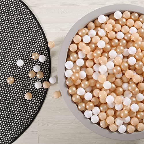 GOGOSO Ball Pit Balls for Toddlers, Brown Plastics Balls for Ball Pool Birhtday Party Girls Kids with Storage Bag, 2.17inches