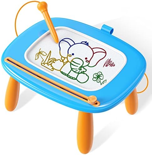 Toddlers Toys Ages 1-3, Magnetic Drawing Board, Doodle Board Pad Learning and Educational Toys for 18 Months Baby 1-3 Yr Kids Birthday Gifts - Blue
