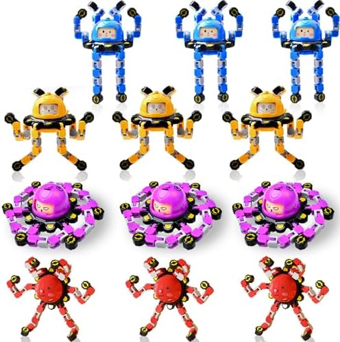 12Pcs Transformable Fidget Spinners for Kids Fidget Toys Teens Adults Sensory Toys with Autism ADHD Stocking Stuffers Bulk Gifts for Boys Girls Party Favors Travel Activities