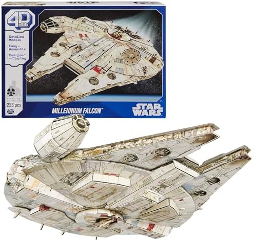 4D Build Star Wars Millennium Falcon 3D Model Kit, 𝖲tar Wars Gifts, Ѕtar Wars Toys Desk Decor for Star Wars Fans & Collectors, Adults & Teens 12+