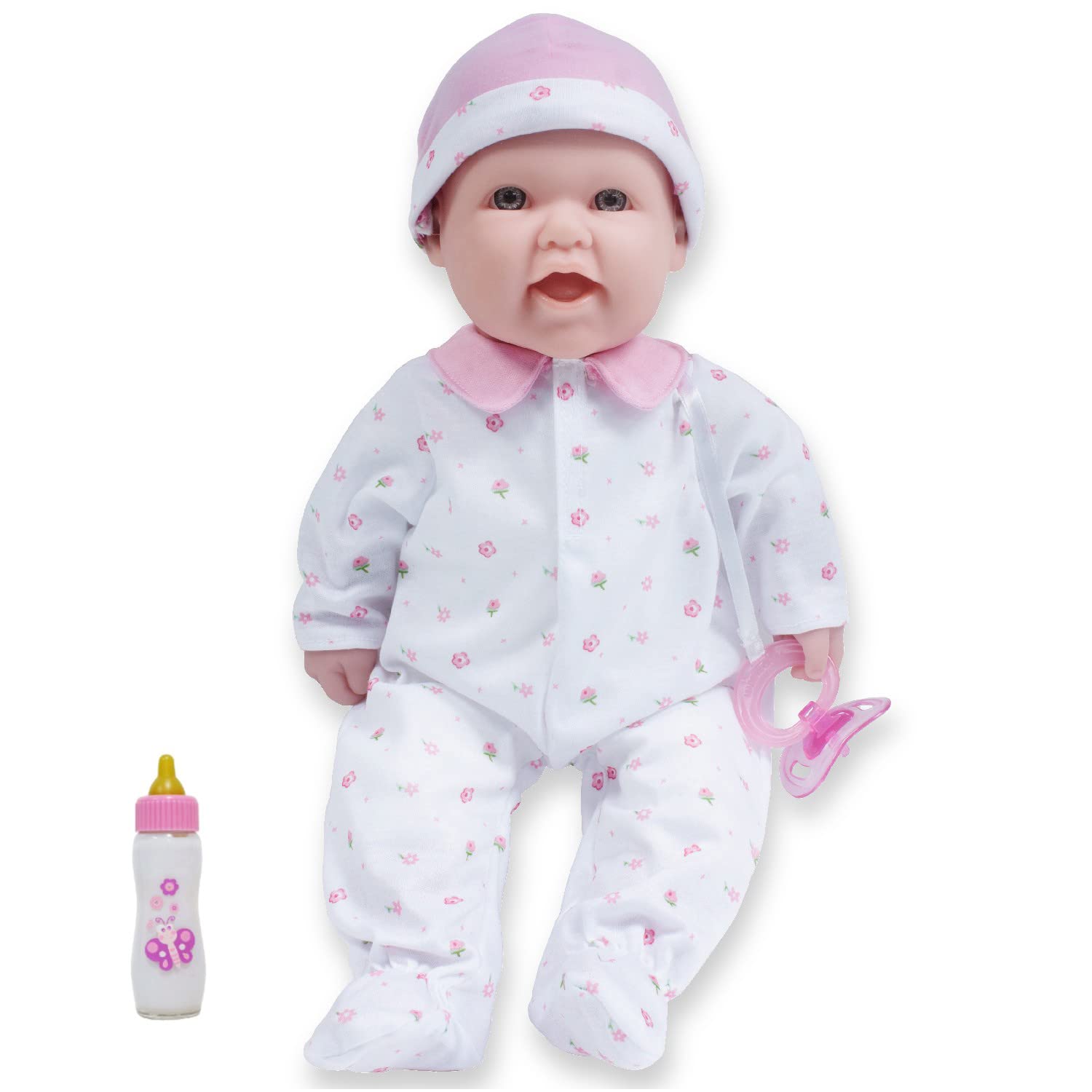 JC Toys - La Baby | Caucasian 16-inch Medium Soft Body Baby Doll | Washable | Removable Pink Outfit w/Hat and Pacifier | for Children 12 Months +