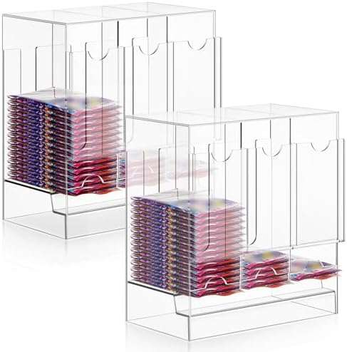 1 Pcs Acrylic Booster Pack Dispenser, Card Dispenser Storage and Organizer, for Trading Card, Booster Packs, Sports & More (3 Slots)