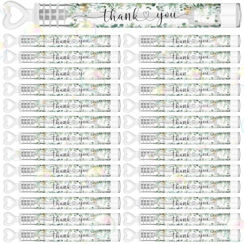 120 Count Wedding Mini Bubble for a Wedding Wands Bulk Heart Bubble Wand for Guests Send Off Party Supplies Valentine Anniversaries Celebration (Eucalyptus)