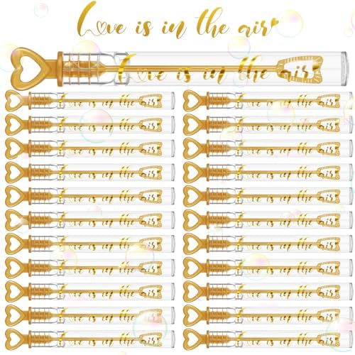 60 Count Wedding Mini Bubble for a Wedding Wands Bulk Heart Bubble Wand for Guests Send Off Party Supplies Valentine Anniversaries Celebration (Novel)