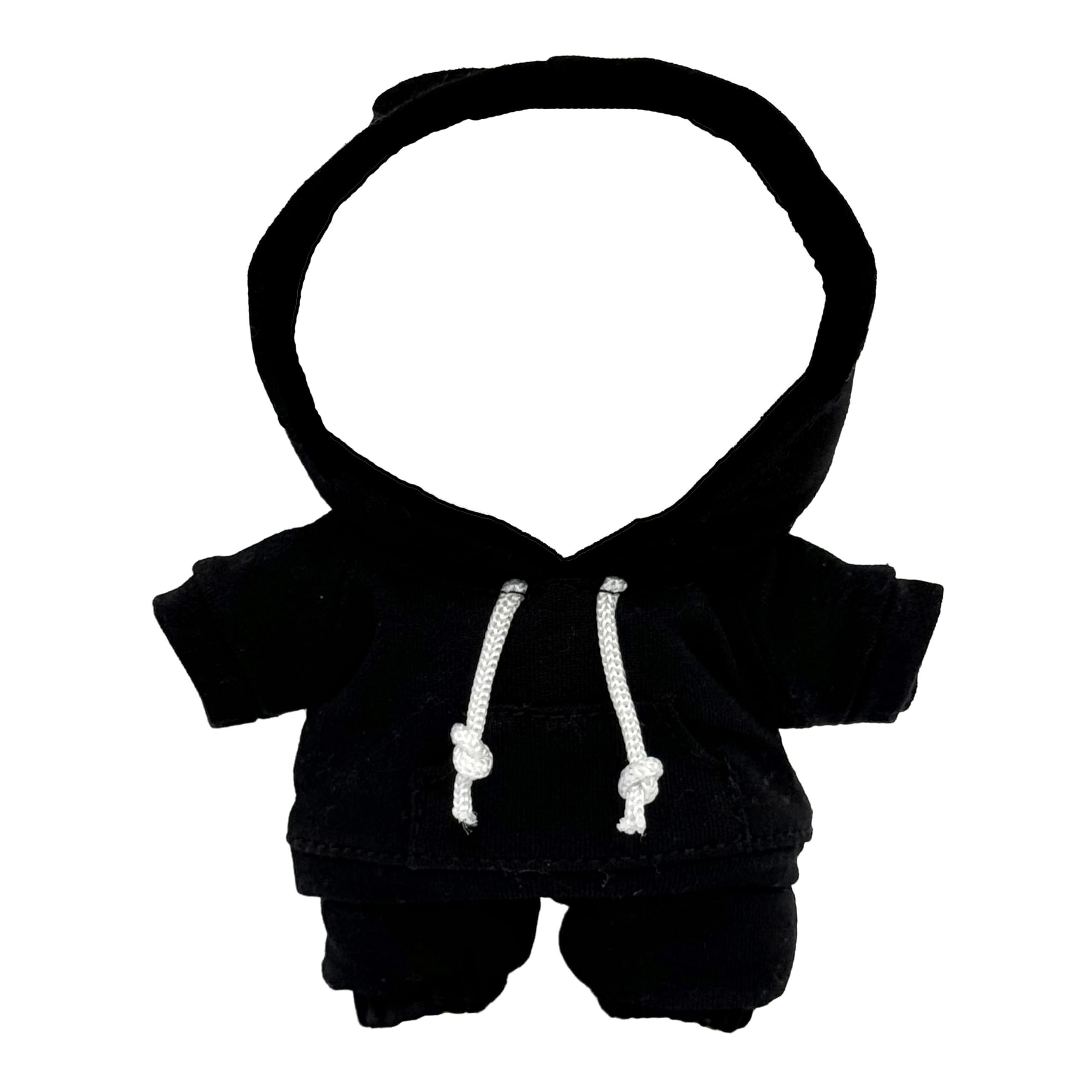 17cm Dolls Clothes Outfit Set for Labubu Dolls - Casual Style Hoodies Costumes for Doll, Black Set