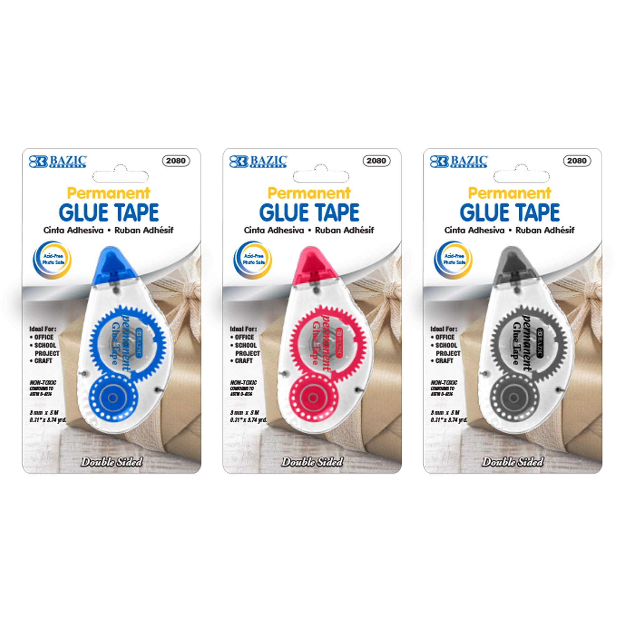 Bazic Permanent Glue Tape, 8mm x 8m, Single