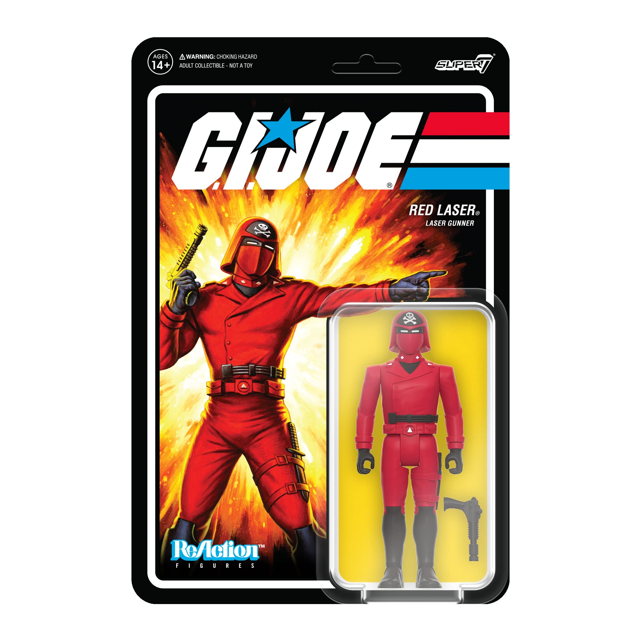 Super7 G.I. Joe Red - 3.75" G.I. Joe Action Figure with Accessories Classic Cartoon Collectibles and Retro Toys
