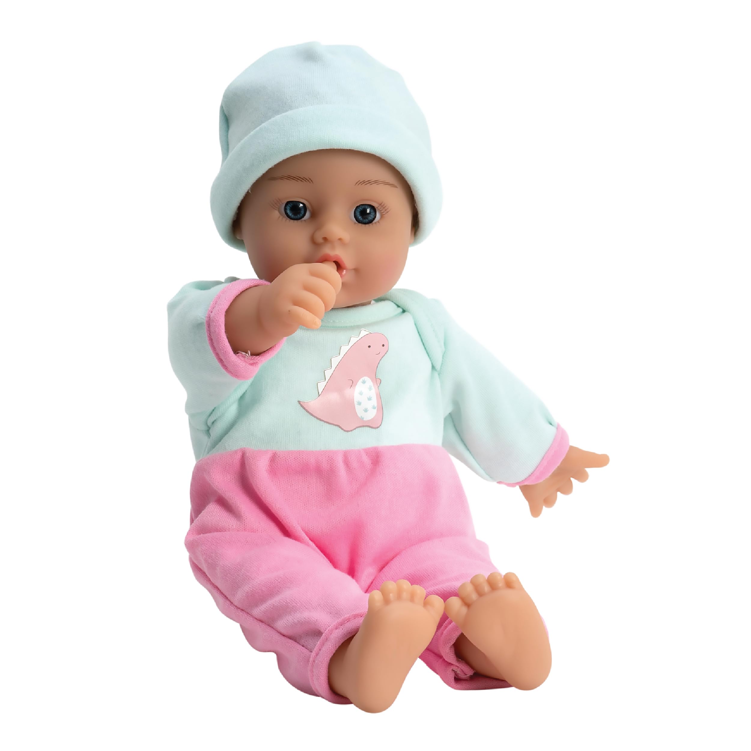 Adora Sweet Baby - 11” Soft & Cuddly Baby Doll, Realistic Features, Gentle Scent, Machine Washable, Lightweight & Easy to Hold | Adorable Playmate (Girl Dino)