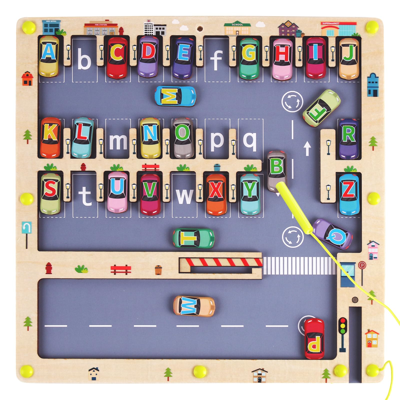 Magnetic Alphabet Maze Letter Puzzle for Fun Learning, Montessori Educational Toy for 3 4 5 Year Old Boys and Girls, Fine Motor Skills Development and Sensory Play