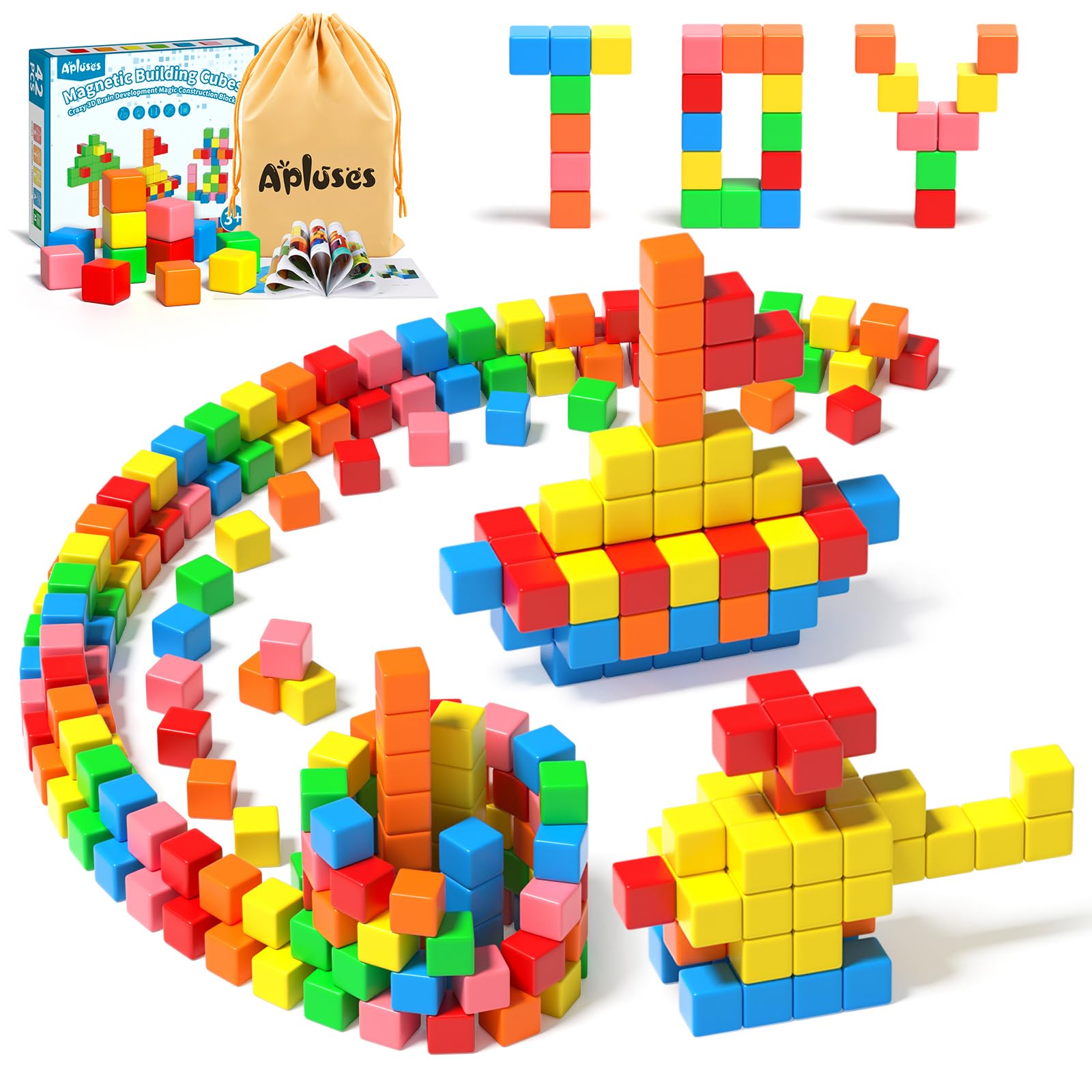 42PCS Magnetic Blocks, Gifts for 3 4 5 6 Year Old, Magnet Building Blocks for Toddlers, Girls & Boys, Sensory - Montessori - Autism - Magnetic Toys for Kids Ages 3-5 4-8