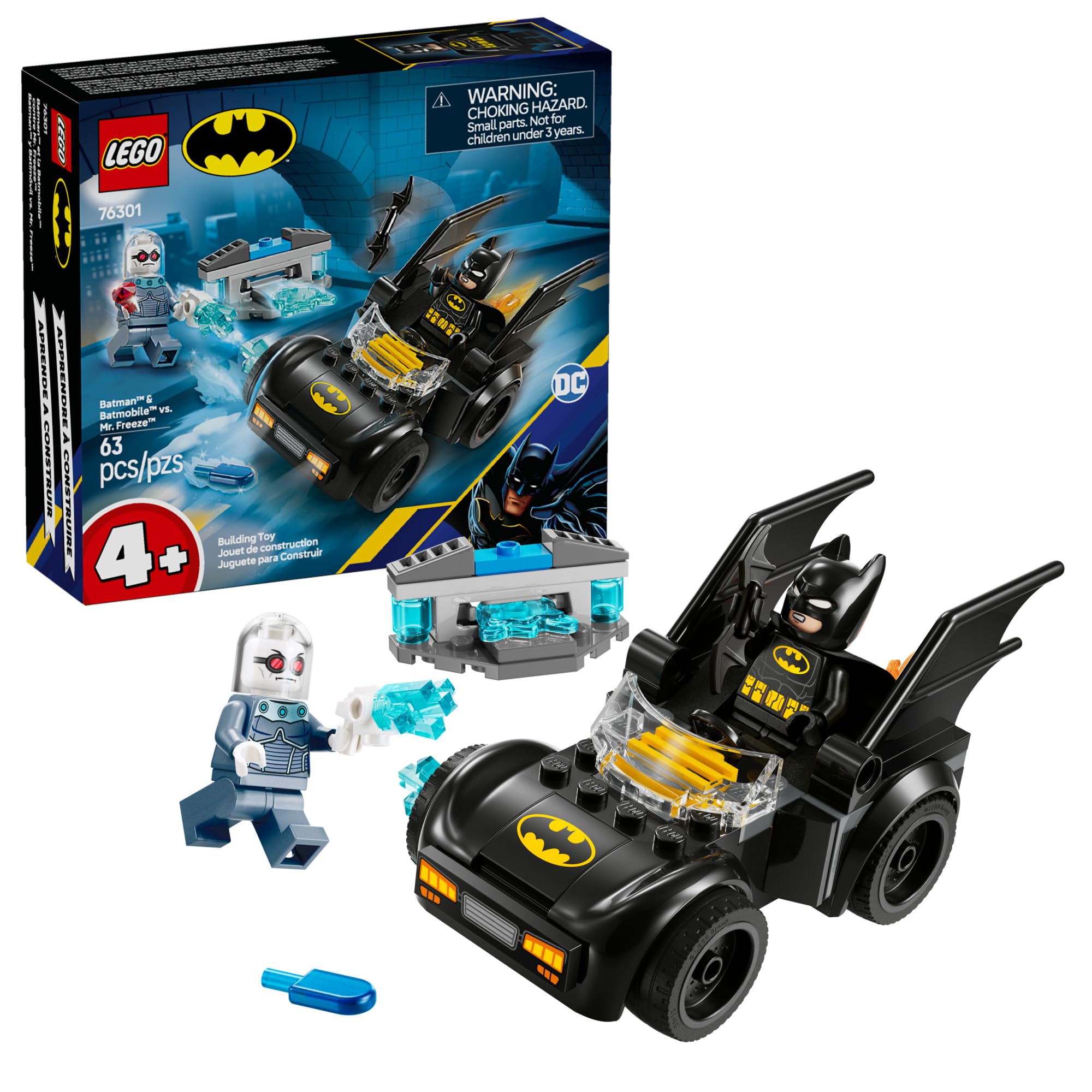 LEGO DC Batman & Batmobile vs. Mr. Freeze Toy Building Set - Superhero Batman Toy for Preschool Kids, Boys and Girls, Ages 4+ - Gift Idea for Kids Birthday - 76301