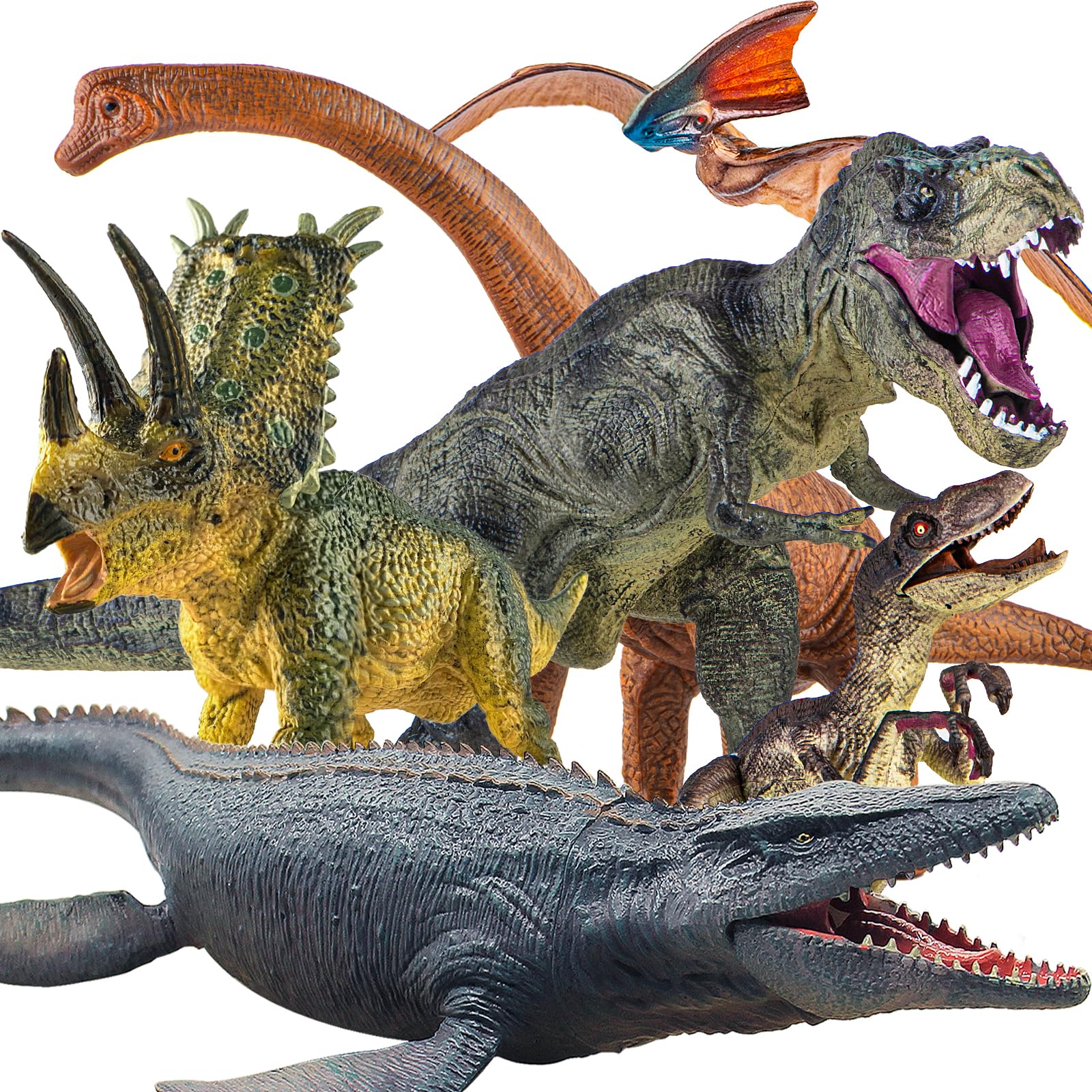 Lavesom 6PCS Jumbo Dinosaur Toy Set, Realistic Dinosaurs Toys for Kids - Large Dino Playset for Boys and Girls 3 4 5 6 7 Year Old Children Birthday Dinosaur Lovers