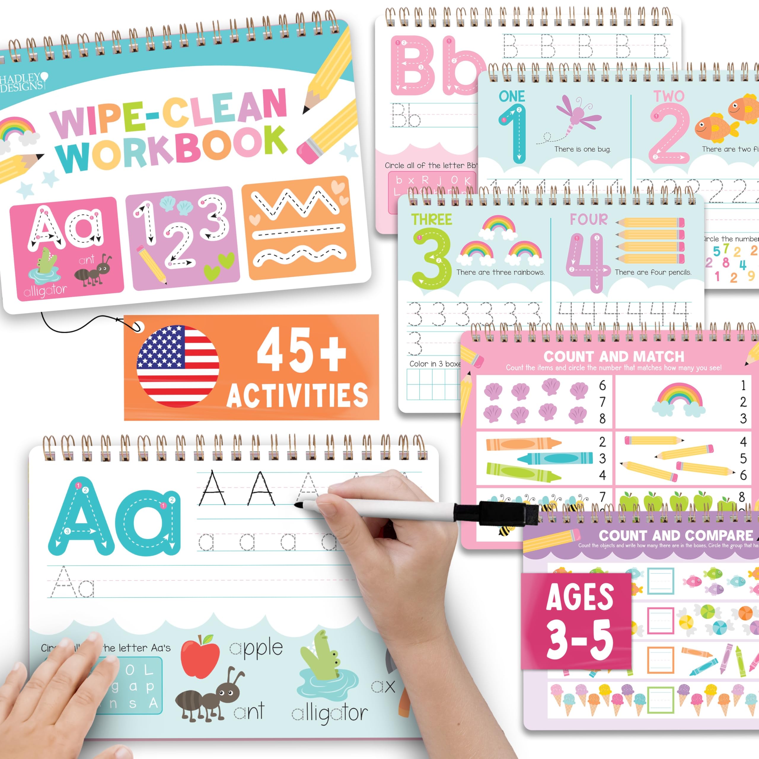 ABC Tracing Books for Kids Ages 3-5 - Dry Erase Letter Tracing for Kids Ages 3-5, Toddler Learn to Write Workbook, Busy Book Preschool Learning Activities, Toddler Preschool Workbook