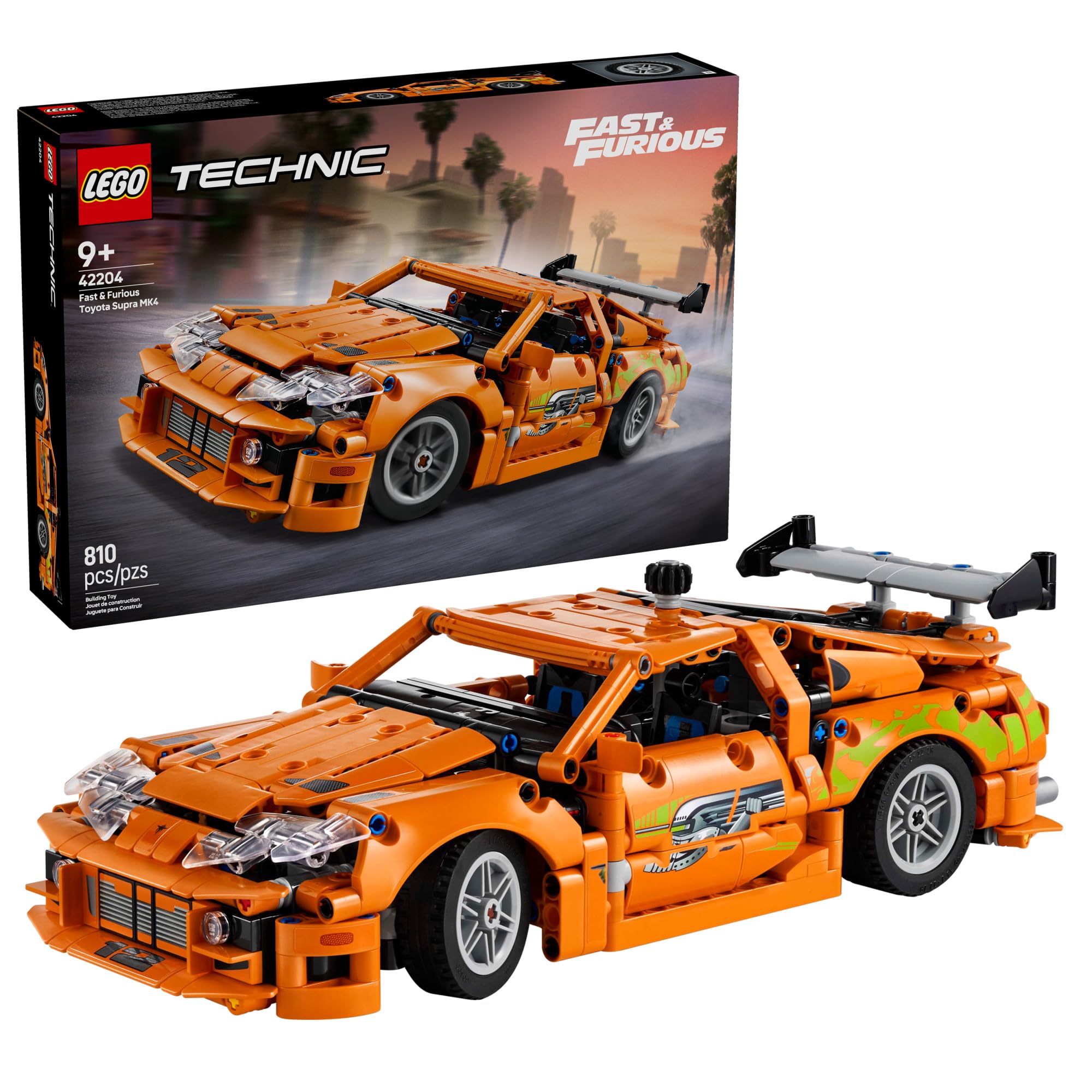LEGO Technic Fast and Furious Toyota Supra MK4 Building Kit- Toy Car for Kids, Boys, and Girls, Ages 9+ - Creative Gift for Fast and Furious Car Fans - Realistic Engineering Details - 42204
