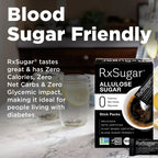 RxSugar 30 Stick Pack Carton 6-Pack | Diabetes-Safe Natural Sugar | Keto Certified | Non-GMO Project Verified | Gluten-Free Certified