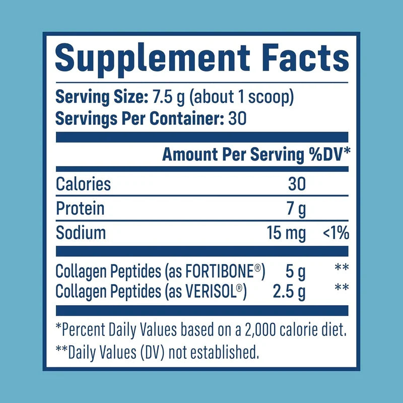 NativePath Bone Health Collagen Peptides, Type 1 & 3 Peptides, with Fortibone and Verisol, 7.9 Ounce, 30 Servings