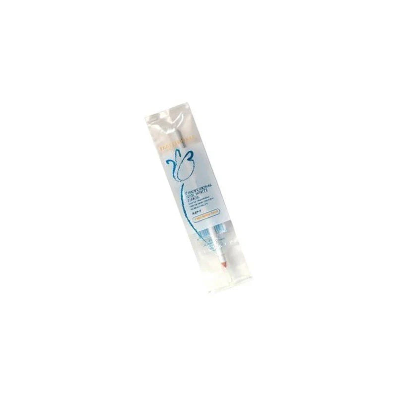Flowery Nail White Pencil with Cuticle Pusher Cap - Set of 3