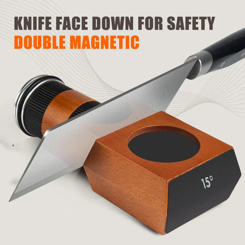 CYYOLLPF Knife Sharpener Tool,Upgraded Rolling Knife Sharpener Kit,Knife Sharpening with Diamond and Ceramic for Steel of Any Hardness,Kitchen Knives Sharpener Kit with 15 & 20 Degree Magnetic Angle (black)