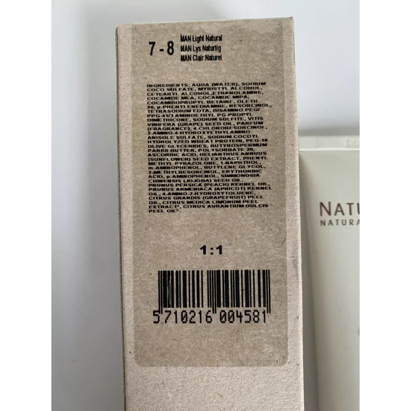 NATULIQUE Ammonia FREE Permanent Hair Color  7-8 Man Light Natural