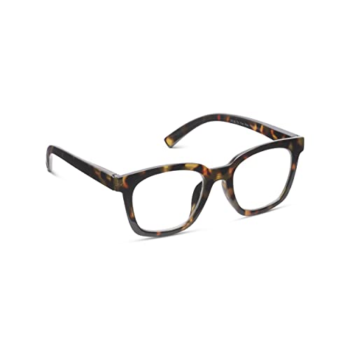 Peepers by PeeperSpecs Women's to The Max Square Blue Light Blocking Reading Glasses, Tortoise, 49 + 1.5