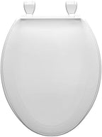 Centoco Elongated Toilet Seat, Closed Front with Cover, Residential, Plastic, Made in the USA, DSAZAM1600-001, White