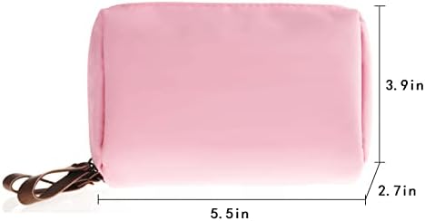 Small Makeup Bag, Portable Waterproof Cosmetic Bag Travel Makeup Pouch for Women (Pink, Square)