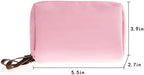 Small Makeup Bag, Portable Waterproof Cosmetic Bag Travel Makeup Pouch for Women (Pink, Square)