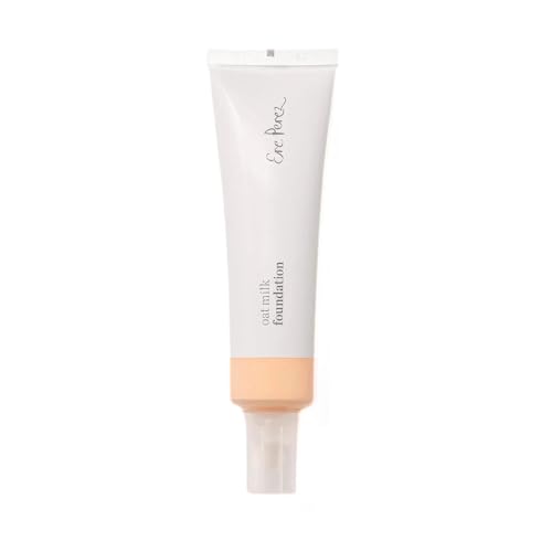 Ere Perez - Natural Oat Milk Liquid Foundation | Breathable, Buildable, Med-Full Coverage, Dewy | Peach Extract, Vitamin E | Vegan, Cruelty-Free, Clean Beauty (Latte | fair cool, 1 fl oz | 30 ml)