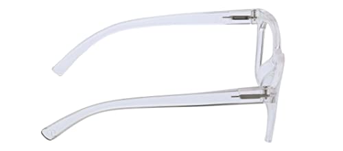 Peepers by PeeperSpecs Women's to The Max Square Blue Light Blocking Reading Glasses, Clear, 49 + 2