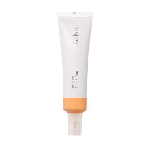 Ere Perez - Natural Oat Milk Liquid Foundation | Breathable, Buildable, Med-Full Coverage, Dewy | Peach Extract, Vitamin E | Vegan, Cruelty-Free, Clean Beauty (Caramel | med golden, 1 fl oz | 30 ml)