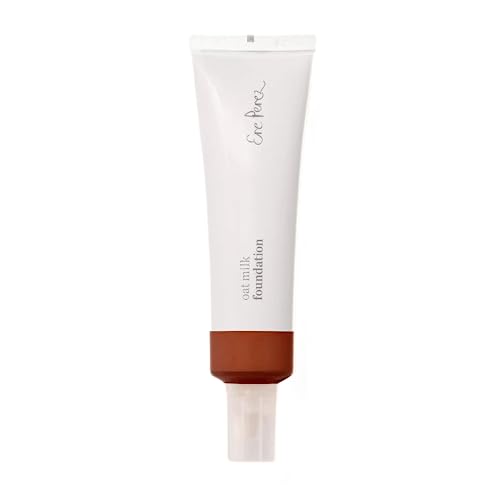 Ere Perez - Natural Oat Milk Liquid Foundation | Breathable, Buildable, Med-Full Coverage, Dewy | Peach Extract, Vitamin E | Vegan, Cruelty-Free, Clean Beauty (Dolce | dark warm, 1 fl oz | 30 ml)