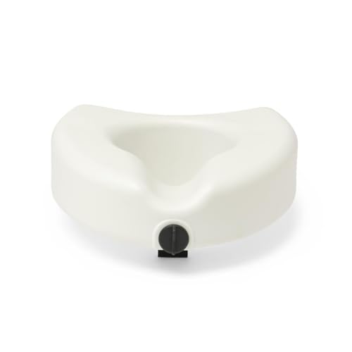 Medline 5" Elevated Toilet Seat Riser W/Microban Antimicrobial Protection for Seniors, Adults & Handicapped – 400 Lbs. Capacity, White