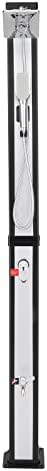 VINGLI Solar Heated Shower with Shower Head, Handhold/Foot Shower Tap for Outdoor Backyard Poolside Beach Pool Spa,Black (10.6 Gallon- Sliver&Black Surface)