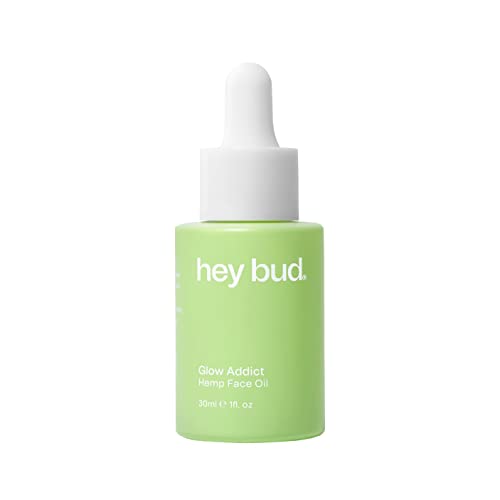 Hey Bud Skincare Glow Addict, Hemp Face Oil, Hydrates, Smooths Fine Lines and Wrinkles, Protects Natural Skin Barrier, Fast Absorbing and Lightweight (1 oz)