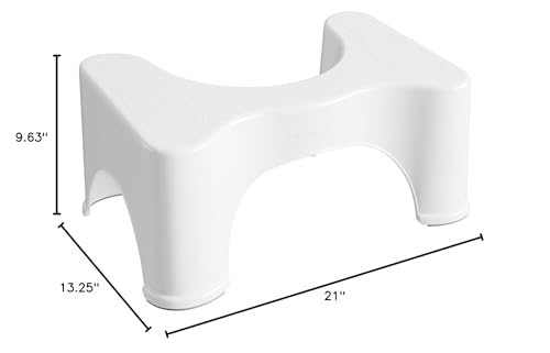Squatty Potty The Original Bathroom Toilet Stool Height, White, 9 Inch (Pack of 1)