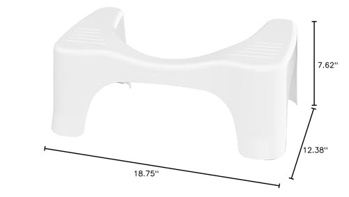 Squatty Potty Simple Curve Bathroom Toilet Stool 7" White