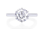Finecreation USA 2ct Round Cut Lab Created Diamond Solitaire Engagement Ring, Sterling Silver 925 (pink, 6)