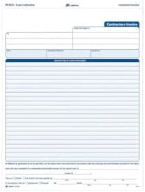Adams Contractor Invoice Forms, 8.5 x 11.44 Inch, 3-Part, Carbonless, 100-Pack, White, Canary and Pink (NC3822)