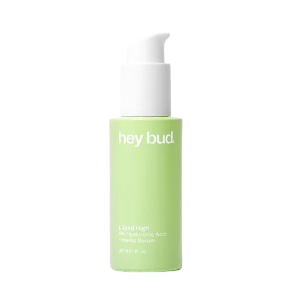 Hey Bud Skincare Liquid High, 5% Hyaluronic Acid Hemp Serum, Visibly Plumps and Hydrates Skin (1 oz.)