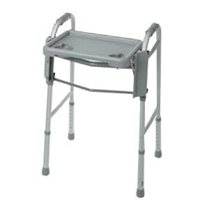Medline Walker Flip Tray Table with 2 Cup Holders, Universal Tray for Standard Folding Walkers, Mobility Accessories for Home, Medical Equipment Accessories, Gray, 1 Count